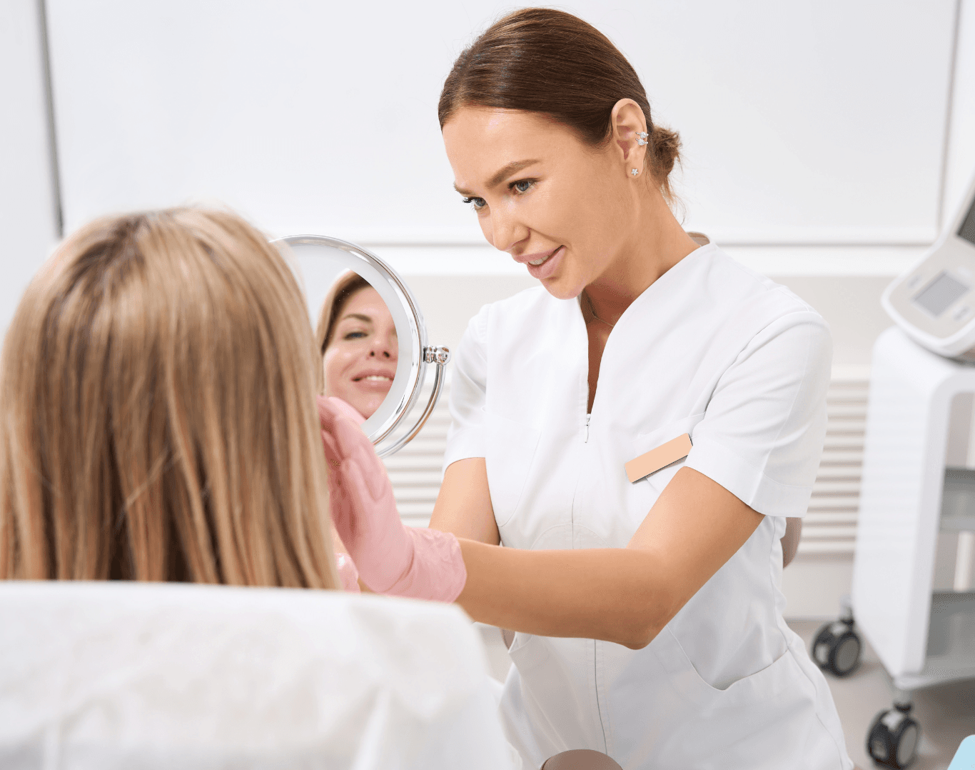 Beauty therapist providing electrolysis consultation at The Beauty Spot in Wadebridge
