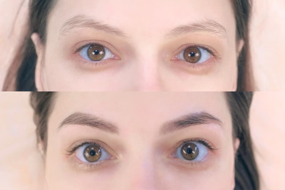 Perfectly defined lashes and shaped brows after tint and shaping at The Beauty Spot in Wadebridge