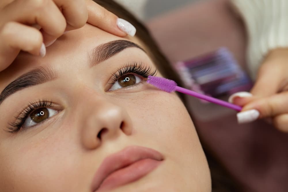 Close-up of full set lash extensions at The Beauty Spot in Wadebridge