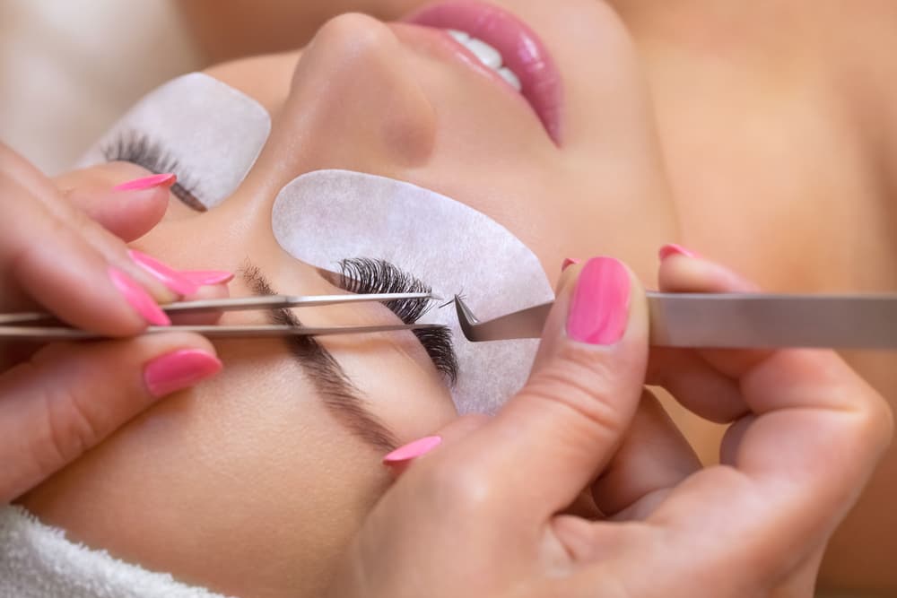 Close-up of refreshed lash extensions after infills at The Beauty Spot in Wadebridge