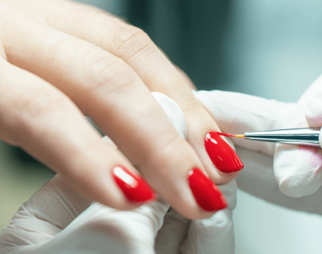 Professional shellac polish being applied after removal at The Beauty Spot in Wadebridge